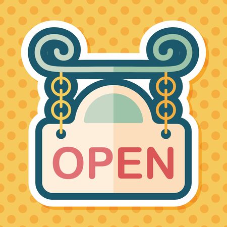 shopping store sign flat icon with long shadow,eps10のイラスト素材