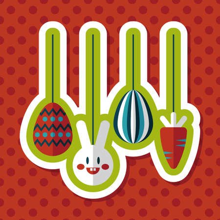 easter hanging flat icon with long shadow,eps10のイラスト素材