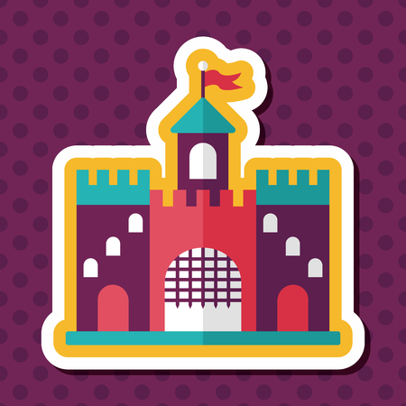Building castle flat icon with long shadow,eps10のイラスト素材