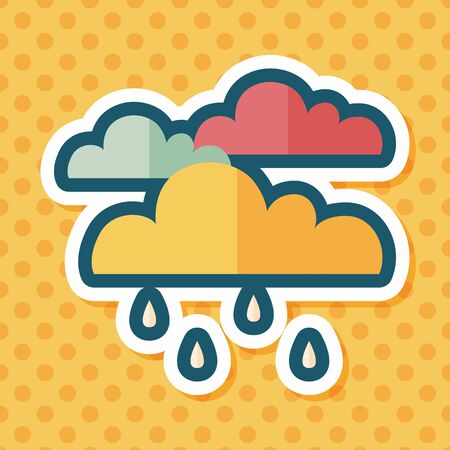 rain flat icon with long shadow,eps10のイラスト素材