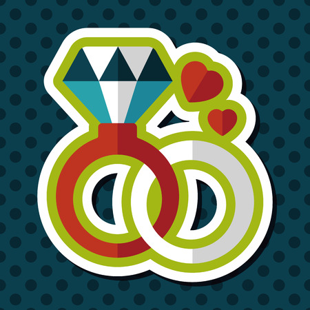 Valentine's Day diamond ring flat icon with long shadow,eps10のイラスト素材