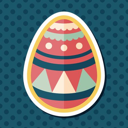 easter egg flat icon with long shadow,eps10のイラスト素材