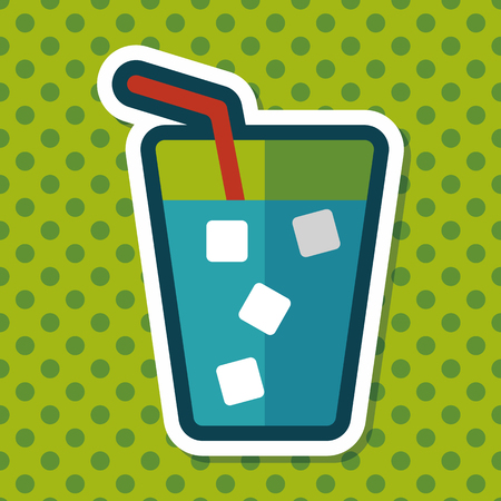 soda drink flat icon with long shadow,eps10のイラスト素材