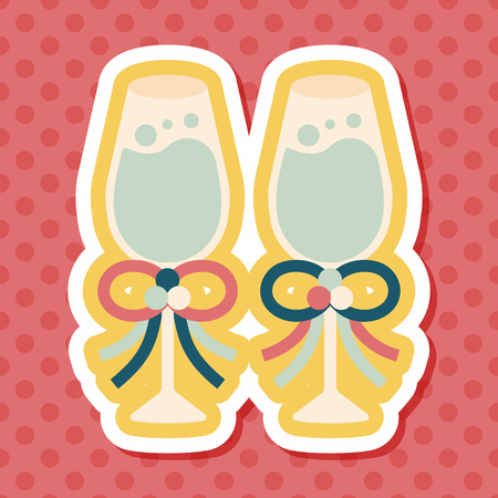 wedding champagne flat icon with long shadow,eps10のイラスト素材