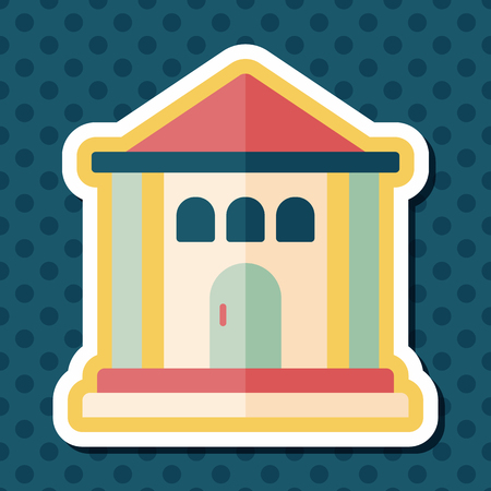 Building flat icon with long shadow,eps10のイラスト素材