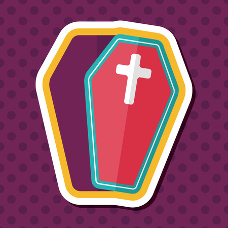 coffin falt icon with long shadow,eps10のイラスト素材
