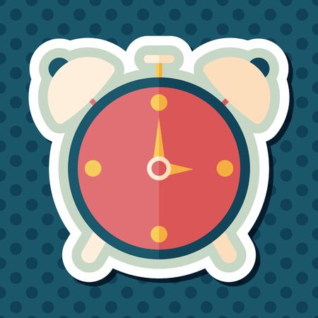 alarm clock flat icon with long shadow,eps10のイラスト素材