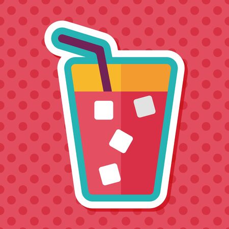 soda drink flat icon with long shadow,eps10のイラスト素材