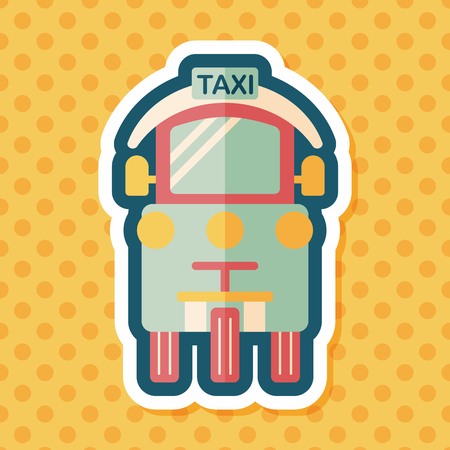 Transportation taxi flat icon with long shadow,eps10のイラスト素材