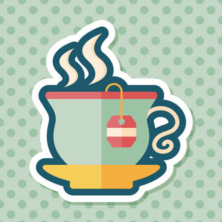 hot tea flat icon with long shadow,eps10のイラスト素材