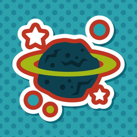 Space planet flat icon with long shadow,eps10のイラスト素材