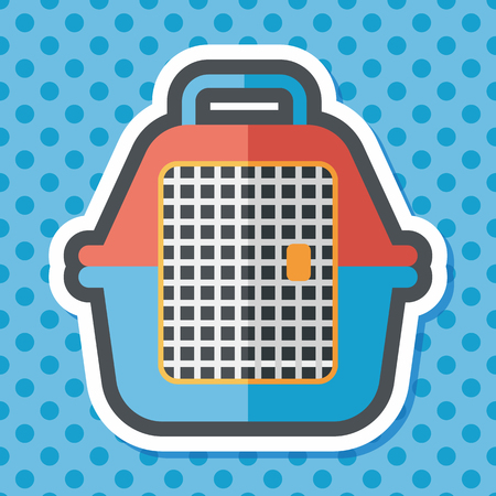 Pet travel cage flat icon with long shadow,eps10のイラスト素材