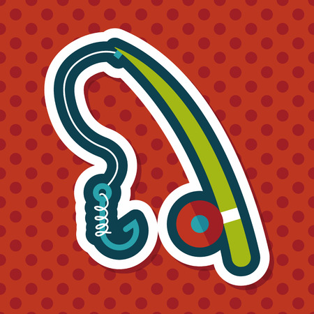 fishing flat icon with long shadow,eps10のイラスト素材