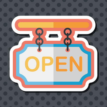 shopping store sign flat icon with long shadow,eps10のイラスト素材