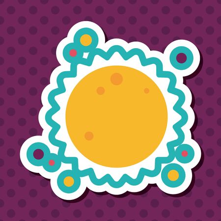 Space sun flat icon with long shadow,eps10のイラスト素材