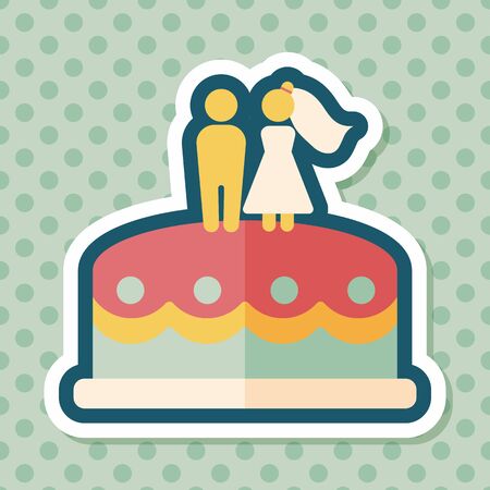 wedding cake flat icon with long shadow,eps10のイラスト素材