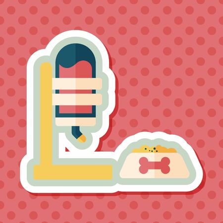 Pet water drinking flat icon with long shadow, eps10のイラスト素材