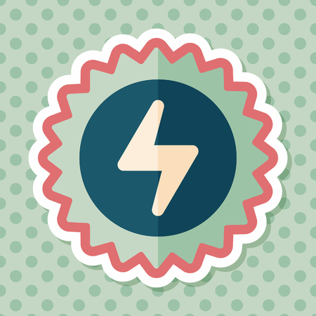 Environmental protection concept flat icon with long shadow,eps10; solar energy; saving energyのイラスト素材