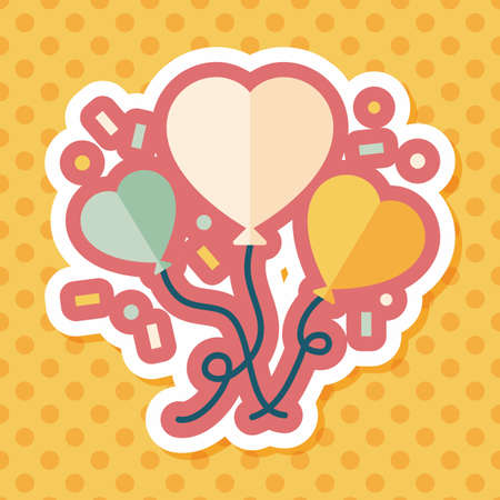 wedding ballons flat icon with long shadow,eps10のイラスト素材