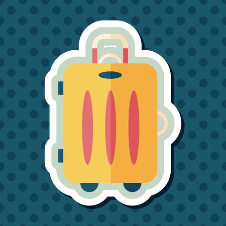 vintage travel suitcases, flat icon with long shadow,eps10のイラスト素材
