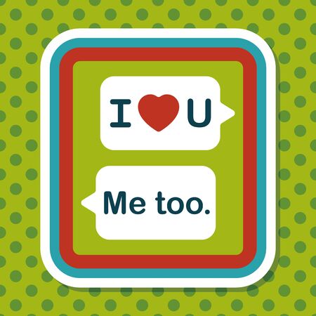 Valentine's Day message phone flat icon with long shadow,eps10のイラスト素材