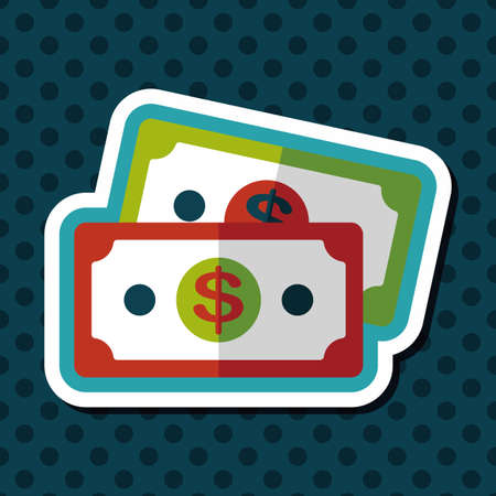 shopping money cash flat icon with long shadow,eps10のイラスト素材