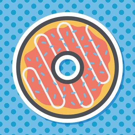 donut flat icon with long shadow,eps10のイラスト素材
