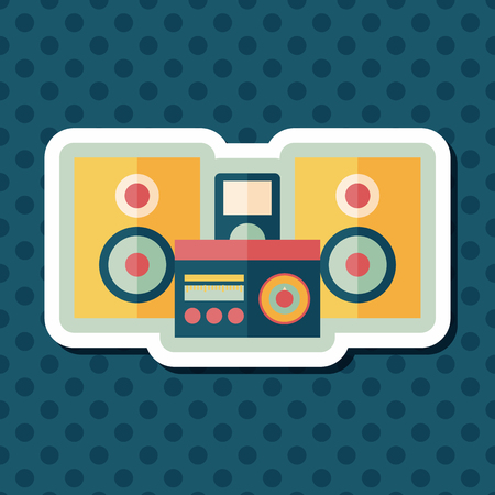 Mobile phone with speakers  flat icon with long shadow,eps10のイラスト素材