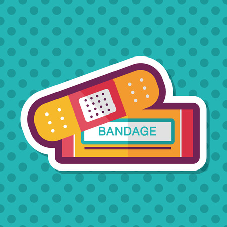 medical bandage flat icon with long shadowのイラスト素材