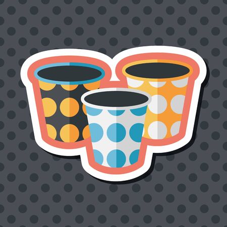 Paper Cup flat icon with long shadow,eps10のイラスト素材