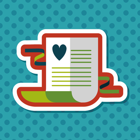 wedding invitation flat icon with long shadow,eps10のイラスト素材