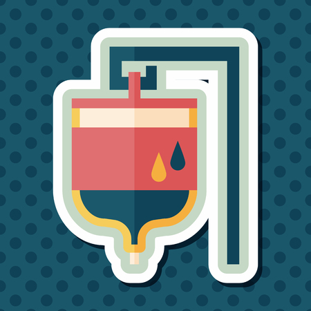 IV bag flat icon with long shadowのイラスト素材