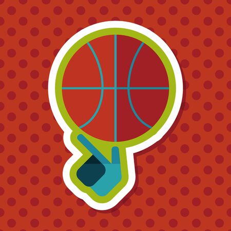 Basketball flat icon with long shadow,eps10のイラスト素材