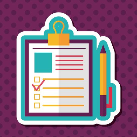 Clipboard flat icon with long shadowのイラスト素材