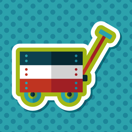 toy cart flat icon with long shadow,eps10のイラスト素材