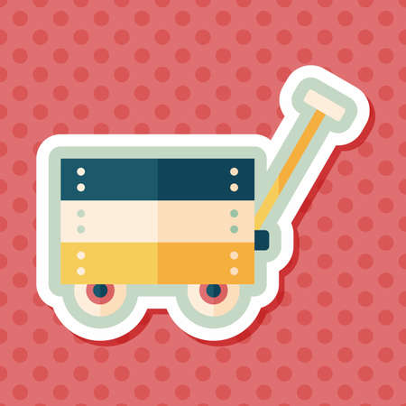 toy cart flat icon with long shadow,eps10のイラスト素材