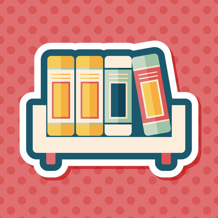 bookshelf flat icon with long shadow,eps10のイラスト素材