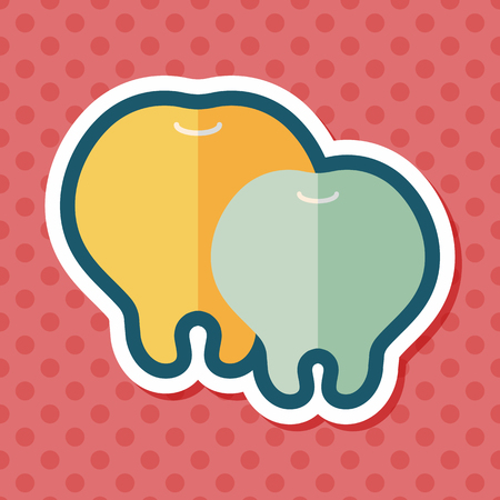 Tooth flat icon with long shadowのイラスト素材