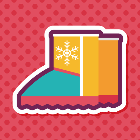 winter boot flat icon with long shadow,eps10のイラスト素材