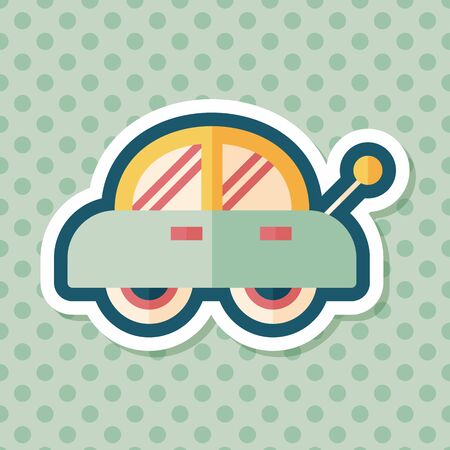 toy car flat icon with long shadowのイラスト素材