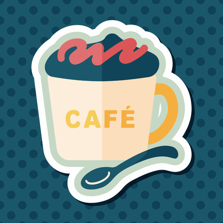 coffee flat icon with long shadow,eps10のイラスト素材