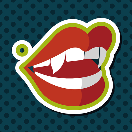Halloween fangs flat icon with long shadow,eps10のイラスト素材