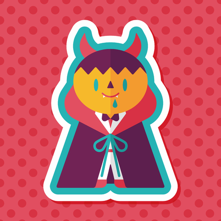 Vampire flat icon with long shadow, eps10のイラスト素材