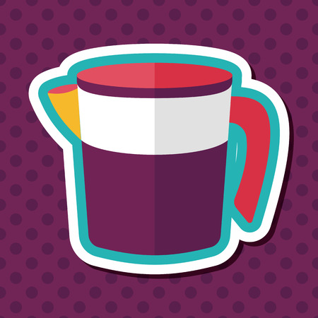 kitchenware measuring cup flat icon with long shadow のイラスト素材