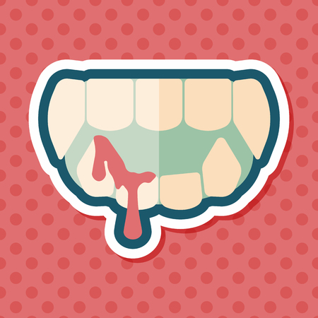 Halloween fangs flat icon with long shadow,eps10のイラスト素材