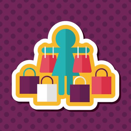 SALE Shopaholic flat icon with long shadow,eps10のイラスト素材