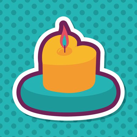 Valentine's Day candle flat icon with long shadow,eps10のイラスト素材