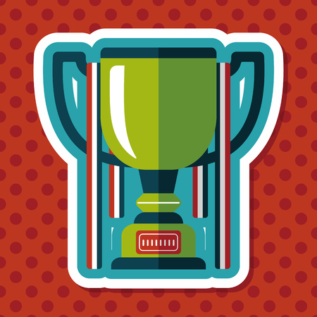 trophy cup flat icon with long shadow,eps10のイラスト素材