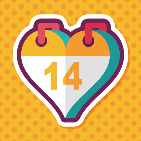 Valentine's Day February fourteen flat icon with long shadow,eps10のイラスト素材