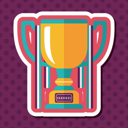 trophy cup flat icon with long shadow,eps10のイラスト素材